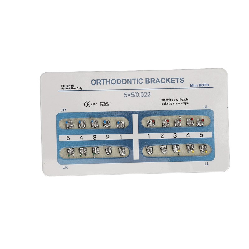 10 Sheets Teeth Brackets Mini Roth Bracket 0.022in 3 Hooks