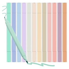 12 Pcs Aesthetic Cute Highlighters， Assorted Colors Highlighters,No Bleed Dries Quickly Highlighter for Journaling Notes School Office Supplies