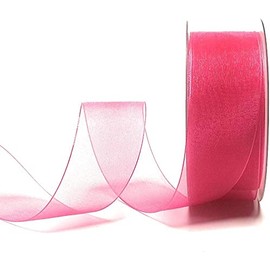s.dekoda Ribbon 50 m x 40 mm Pink Organza Chiffon Gift Ribbon Organza Ribbon [1350-116]