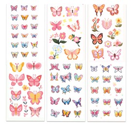 Palumma 12PCS Temporary Tattoo Stickers Set Fun Themed Body Art for Parties Costumes Creative Play Safe Waterproof Fake Tattoos for Dress Up Decoration butterfly (butterfly)