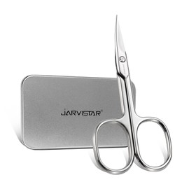 JARVISTAR Curved Edge Nail Scissors, Cuticle Scissors, Extra Sharp, Rustproof Stainless Steel Manicure Scissors, Multi-Purpose Pedicure Beauty for Nails, Cuticles, Eyebrows, Eyelashes, Dry Skin, 95 mm