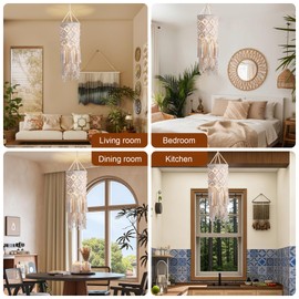 Bioaqua Boho Hanging Lamp,Plug in Hanging Light with Plug in Cord(9.8FT)