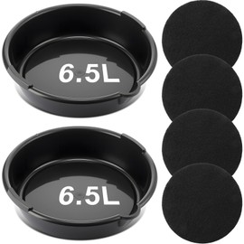 Saillong 2Pcs 1.72 Gallon/6.5L Oil Change Drain Pan, 4Pcs 12.59 Round Splash Pad for Oil Drain Pan, for Automotive Fluids, Transmission Fluid, Coolant, Brake Cleaner