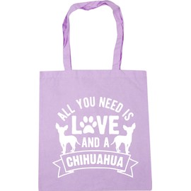 Hippowarehouse All you need is love and a Chihuahua Tote Shopping Gym Beach Bag 42cm x38cm, 10 litres