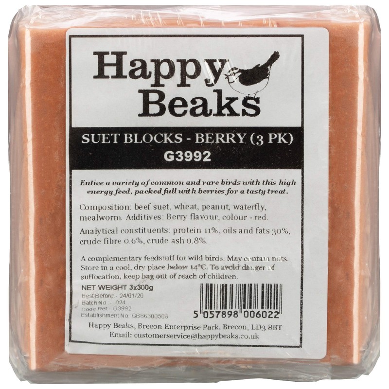Premium High Energy Suet Blocks Berry Flavour Garden Bird Feed