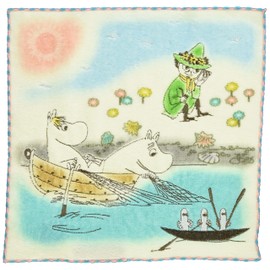 Marushin 1405022100 Moomin Hand Towel, Loose at the Seaside, Cotton, Full Embroidery