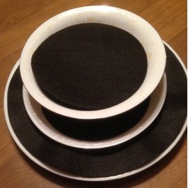 LAMINET Felt Dividers - BLACK - Set of 48 - Includes (12) 10" Diameter Dinner Plate Dividers, (24) 6" Diameter Salad/Dessert Plate Dividers, (12) 4.5" Diameter Saucer/Bread & Butter Plate Dividers