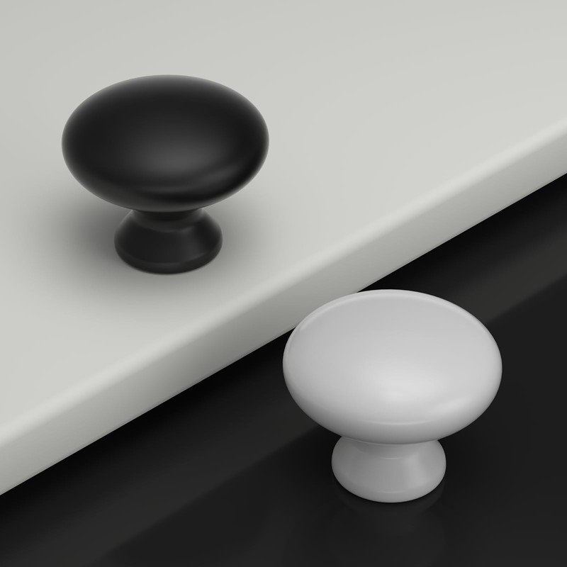 goldenwarm 10 Pack Black Knobs Cabinet Door Knobs Matte Black