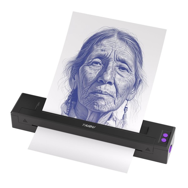 attoo Thermal Printer With 20 Pcs Tattoo Transfer Paper, Compatible