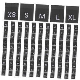 DIYEAH 500 Piezas de Etiquetas de Talla para Ropa - Etiquetas de Poliéster Negro (XS/S/M/L/XL) para Coser, Organizar y Clasificar Prendas