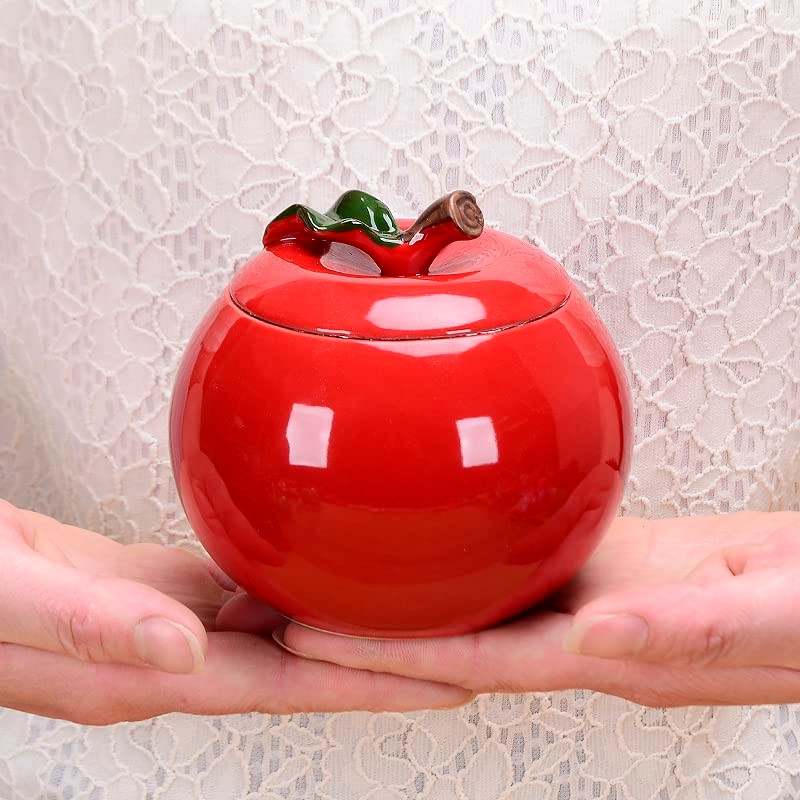 Mozacona Ceramic Apple Shape Container Sugar Bowl Candy Dish Food