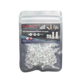 PC(Polycarbonate) Plastic Transparent Metric Phillips Flat Head Screws with Nuts and Washers Assortments M4X10/30Sets