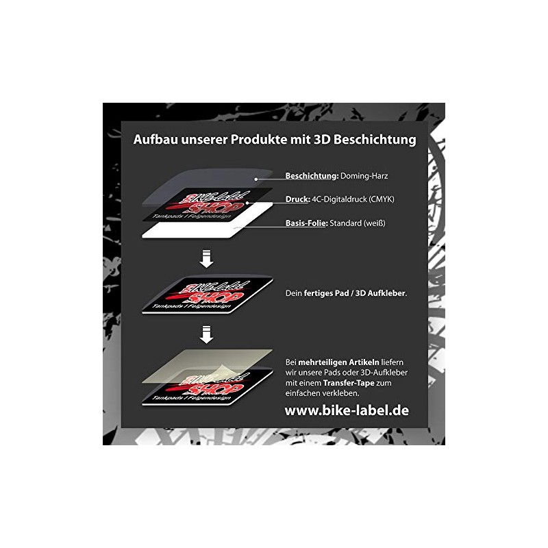 BIKE-label Tank Pad Mini 3D Transparent Compatible with Honda 501482