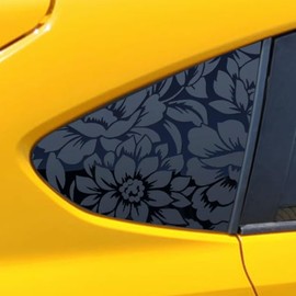 Only fit for Subaru CrossTrek XV 2012-2017 Rear Side Window Floral Flowers Decal, Matte Black Floral Flowers Decal Sticker, for 2012-2017 Subaru Crosstrek XV Accessories