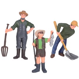 NUOBESTY Farm Worker Figures Toy Lifelike Farm Worker Model Lifelike Farm Worker Model Figurines Dollhouse Mini People Figures Decor 3pcs