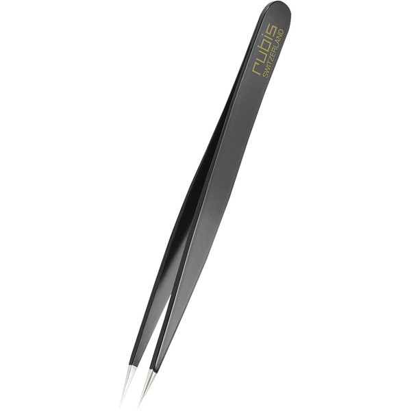 Rubis Pointer Splitting Tweezers for Ingrown Hair and Splinters - Pointed - Black