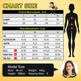 Firecos Bee Costume Set for Adults 6 pcs Animal Cosplay Fancy Dress Bee Costume Accessories with Wings Antenna Headband Sunglasses Gloves Socks for Carnival (Bee with sticker, M-8-10)