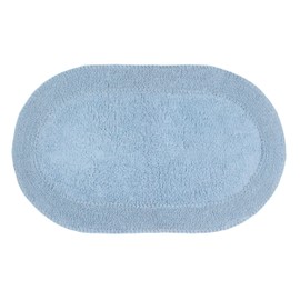 Home Weavers Double Ruffle Collection 100% Cotton Bathroom Rugs Set, Washable Rug, Extra Soft and Absorbent Bath Rug, Kitchen Mat, Bath Mat Set, Bath Floor Mat Non Slip, 24"x40" Rectangle, Blue