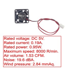 JZK 5pcs 25mm 2 pin 5V mini silent cooling fan with wires, 2510, 25x10mm, hydraulic bearing miniature DC brushless fan for development board, graphics card, and DIY project