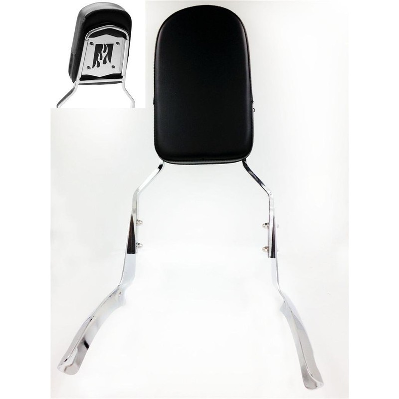 SMT-Flame Backrest Sissy Bar Leather Pad Compatible With Honda Shadow