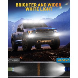 NAOEVO 6 Inch LED Light Bar, 50W 2600LM LED Fog/Off Road Lights for Trucks/Cars/Boat, 2 Pcs (White)