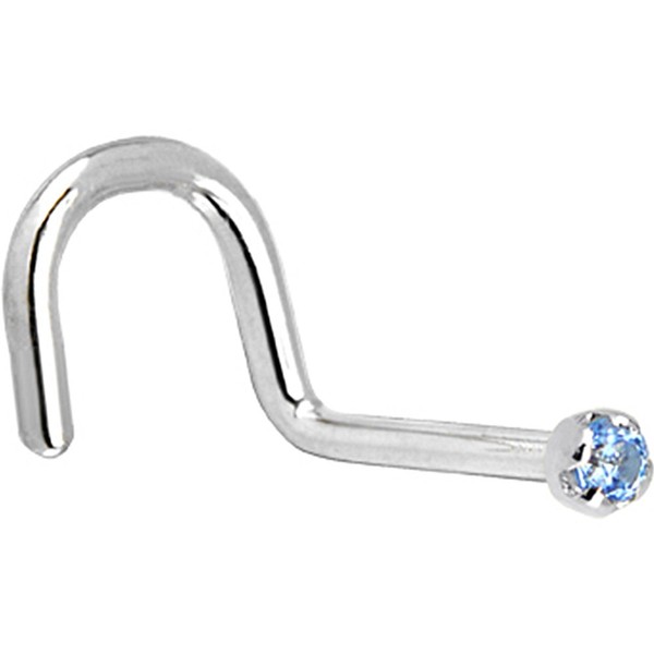 Body Candy Solid 18k White Gold 1.5mm Genuine Topaz Right