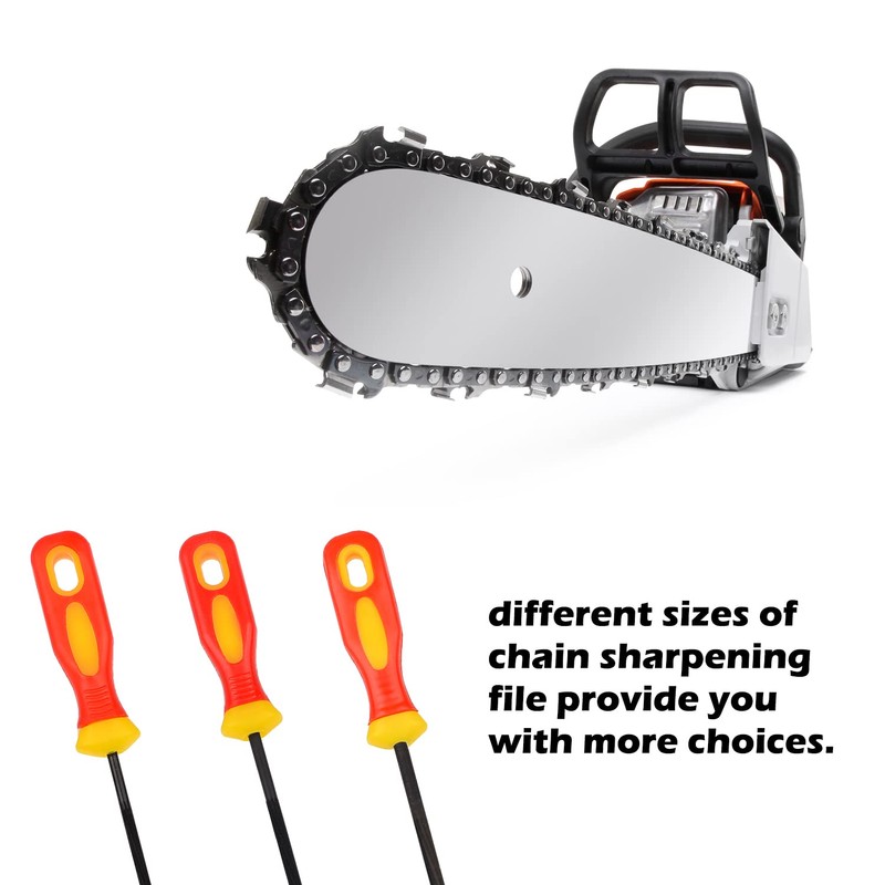 MFUOE 3 Pieces Chainsaw Chain Sharpening File Professional Round Chainsaw