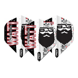 RED DRAGON Professional Player Jason Watt Hardcore Premium Standard Extra Thick - 100 Micron - Dart Flights 3 Sets Per Pack (9 Dart Flights Total)