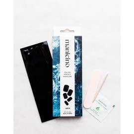 Manicino UV Nail Strips - High Quality Long Lasting Gel Stickers for Effortless DIY Salon Feel Manicure at Home or on the Go (Onyx, Standard)