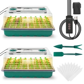 Ryscam Ryscam Seed Starter Tray with Grow Light, 96-Cell Seed Starter Kit, Seedling Starter Trays with Humidity Domes, Automatic Timer, Adjustable Light Indoor Gardening Plant Germination Trays