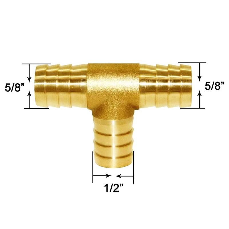 Joywayus 5/8"x1/2"Large(14mm) x 5/8" ID Hose Reducing Barb Tee 3