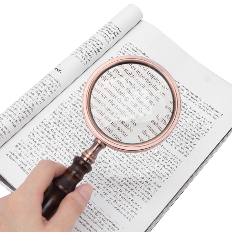 10X Metal Retro Reading Magnifying Glass Elderly Handheld Magnifier with
