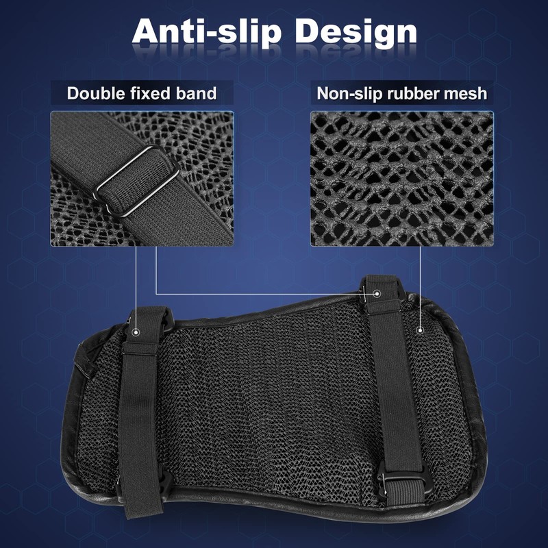SKYJDM Foldable Passenger Motorcycle Gel Rear Seat Cushion, 3D-Honeycomb Structure