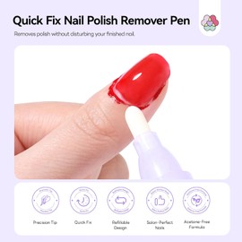 SAVILAND Nail Polish Corrector Pen: Bio-Sourced & Refillable Nail Polish Remover Corrector Pen Brush | Gentle Acetone-Free & Non-Drying Formula | + 3 Tapered Refill Tips Accessories Nail Tool