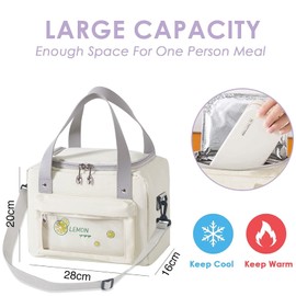 jiuzcare Picnic Bag 9L Cool Bag Lunch Bag Small Cool Bag Lunch Bag Cool Bag Ice Bag Cool Bag for Lunch Boxes Small Thermal Bag Foldable Cool Bag Small Lunch Package Insulated Box, Beige