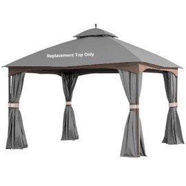 SCOCANOPY Replacement Top for 10x12 Gazebo Massillon Biscayne,Cabin-Style L-GZ933PST,Turnberry L-GZ933PCO-L,Tuscany L-GZ933PST-K (Grey Ripstop)