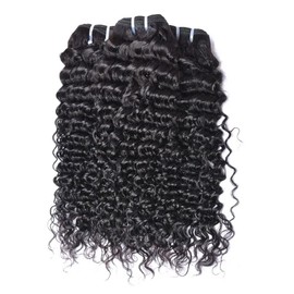 12a menschliches Haar Bündel 12 14 16 Zoll tiefe Wellenbündel menschliches Haar Brasilianische Jungfrau Weave 3 Bündel natürliche schwarze, tiefe lockige Welle Haarverlängerungen Perismoda