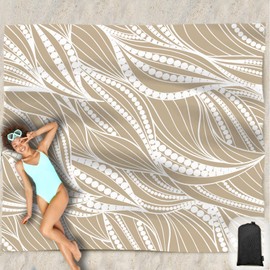Hiwoss Beach Blanket Waterproof Sandproof Oversized 95”x 80”,Beach mat Sand Free Waterproof with Windproof Corner Pockets for Beach Festival,Picnic,Travel and Outdoor Camping