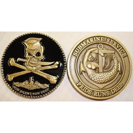 NAVY SUBMARINE SERVICE JOLLY ROGER  CHALLENGE COIN