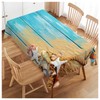 Walmsco Tablecloth Blue Wooden Board Beach Starfish Decor For Dining