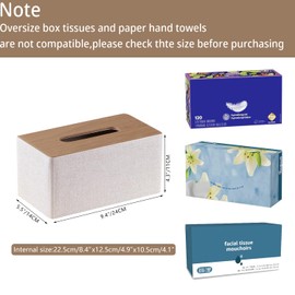 Tissue Box Cover,PU Leather Rectangular Tissue Box Holder,Napkin Dispenser,Decorative Holder/Organizer for Bathroom Vanity Countertop, Nightstand, Coffee Table, Home,Car