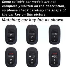 ontto Intelligent Key Holder Smart Remote Key Cover Fit for Honda Accord Civic HR-V CR-V Pilot Sport SI EX EX-L Touring 2022 2023 Key Fob,Leather Car Key Protector with Keychain Black