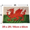 NWFlags Outdoor Heavy Wales Flag 3ft x 2ft 110d Knitted