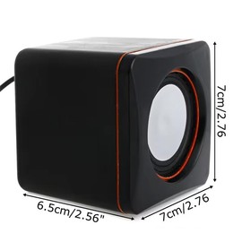 Yiudbaoo Mini 2.0 Speaker USB-Powered Desktop Speakers USB Powered Stereo Speaker System - Small Size - with Volume Control & 3.5 mm Audio Plug to Connect to Laptop, Notebook, Desktop, Computer