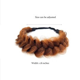 STHEJFB Diadema trenzada de 2 hebras desordenadas, clásicas, trenzadas anchas, elásticas, de calidad, trenzadas, sintéticas, trenzadas, para mujeres y niñas, trenzas bohemias, 65 g (diademas A11)