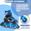 MonSports Adjustable Inline Skates for Kids,Blue Blade Roller Skates with