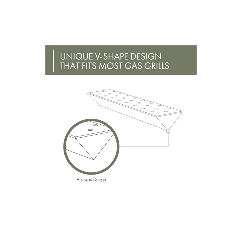 Charcoal Companion V-shaped Heavy Duty Stainless Steel Smoker Box For