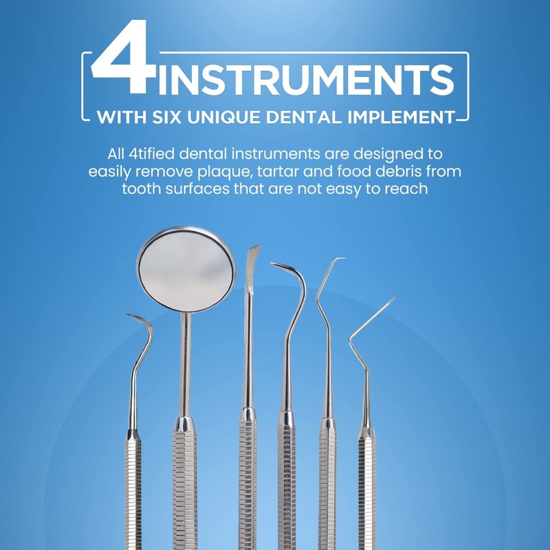 4tified Dental Tools Hygiene Kit 4 PCS French Stainless Steel