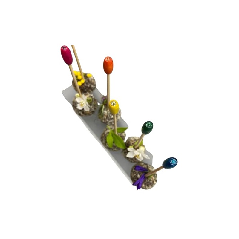 CANAPE KING Bamboo Sparkle Skewer - 100% Natural Wooden Rainbow