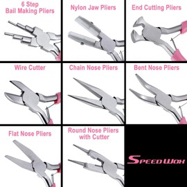 SPEEDWOX 8 Piece Set, 6 Ring Round Pliers, Flat Pliers, Flat Pliers, Accessories, Pliers, Handicrafts, Jewelry Pliers, End Nippers, Gouring Nippers, Bending Radio Pliers, Bending Pliers, Bending